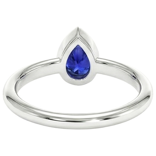 naturel pear saphir 1.50carats bague angle de côté