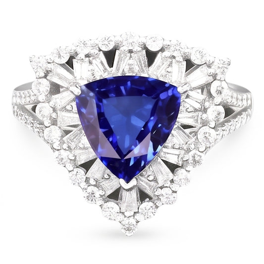 Bague de Fiançailles Saphir Unique Avec Diamants