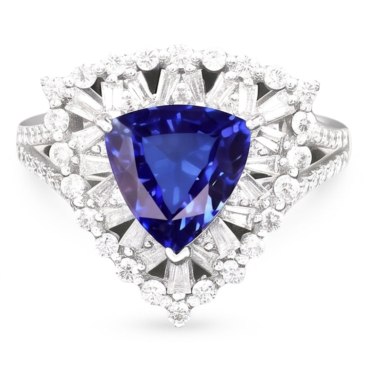 Bague de Fiançailles Saphir Unique Avec Diamants