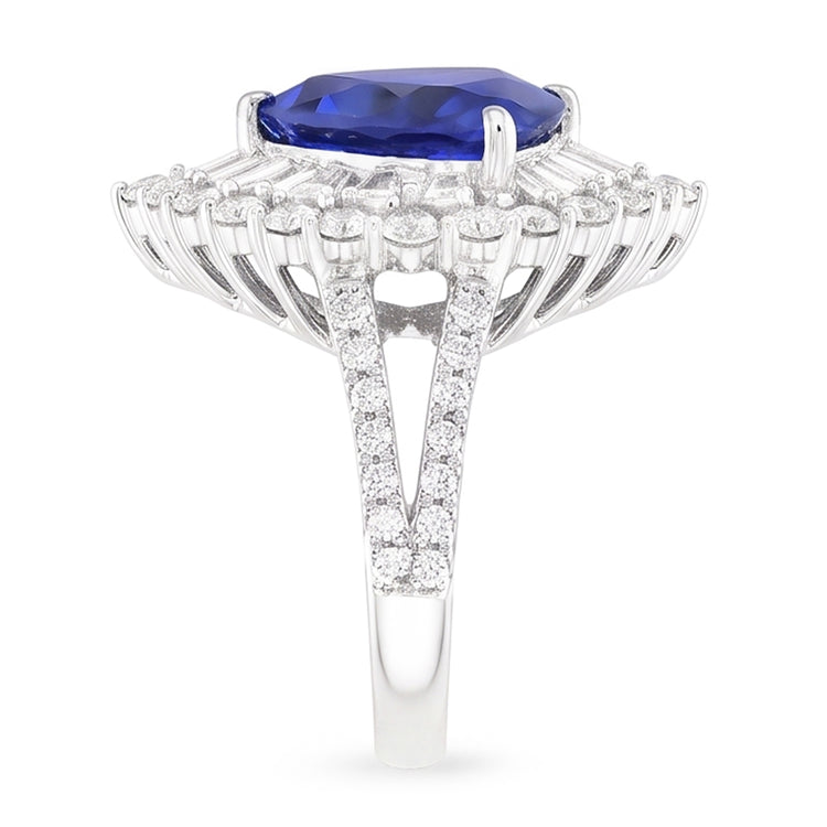 Bague de Fiançailles Saphir Unique Avec Diamants