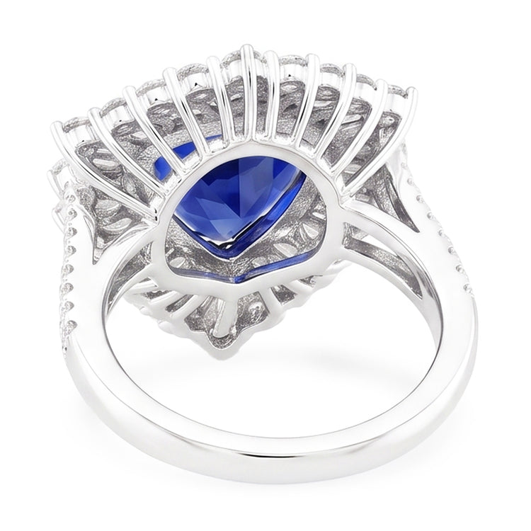 Bague de Fiançailles Saphir Unique Avec Diamants