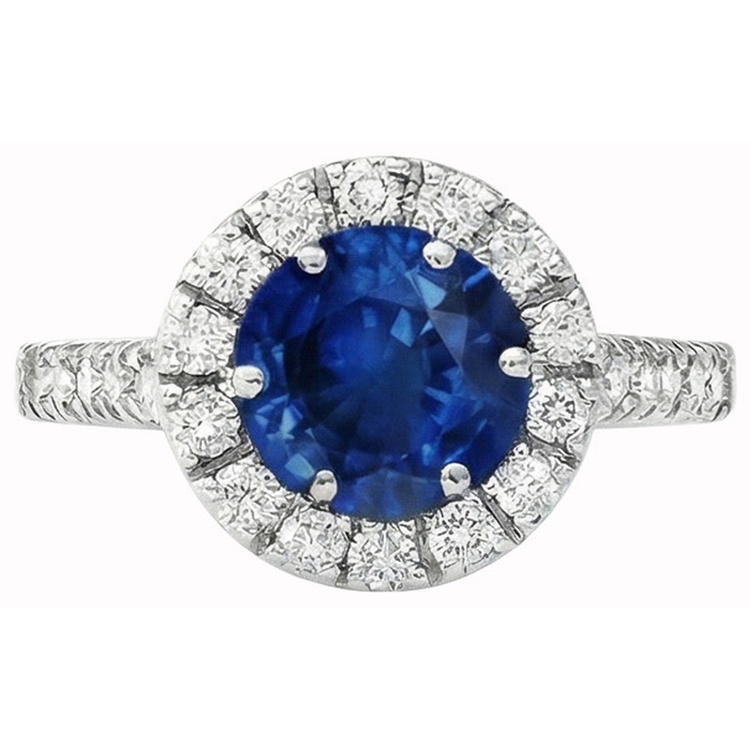 naturel round diamant 3.90carats bague angle de côté