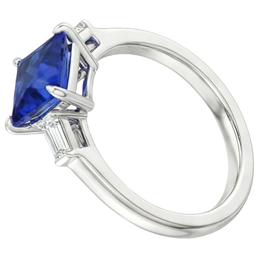 Bague de Fiançailles Saphir et Diamant Naturels Extraits des Mines ( et non cultivés en laboratoire ) 5 Carats