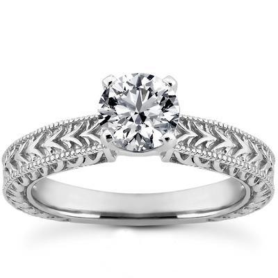 Bague de Fiançailles Solitaire 1.90 Carat Authentique Diamant Taille Ronde Or Blanc 14K