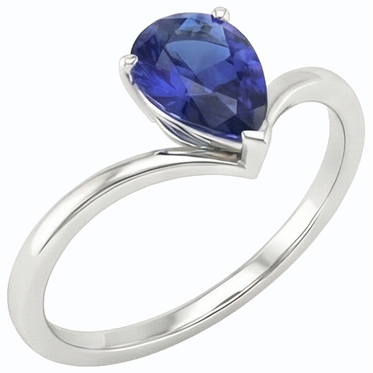 Bague de Fiançailles Solitaire Ceylan Saphir 1.50 Carats Or