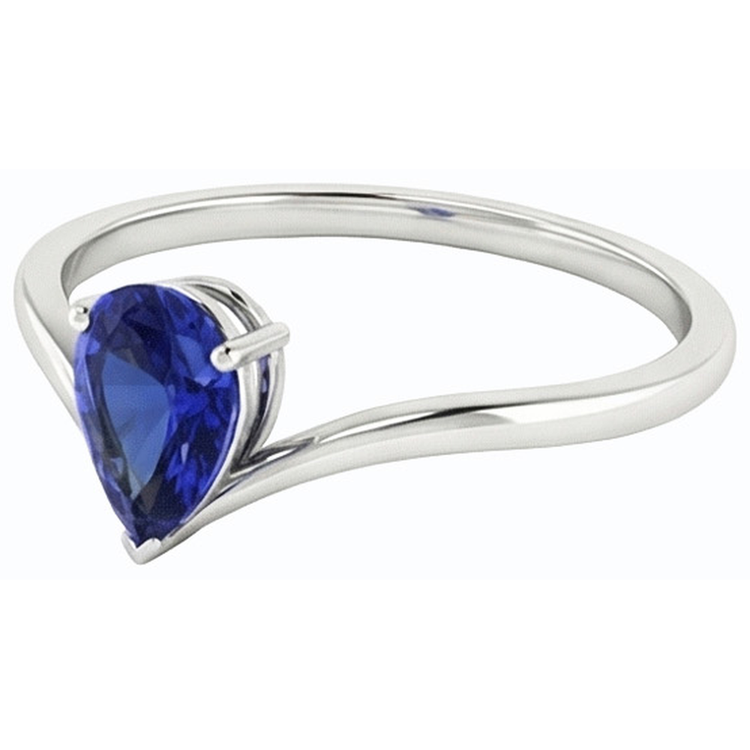 Bague de Fiançailles Solitaire Ceylan Saphir 1.50 Carats Or