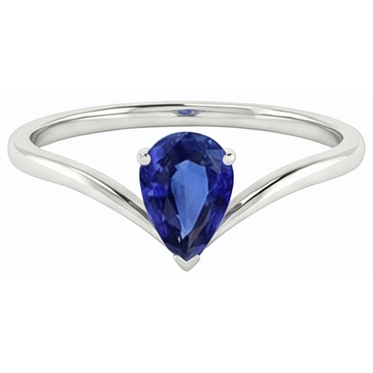 Bague de Fiançailles Solitaire Ceylan Saphir 1.50 Carats Or