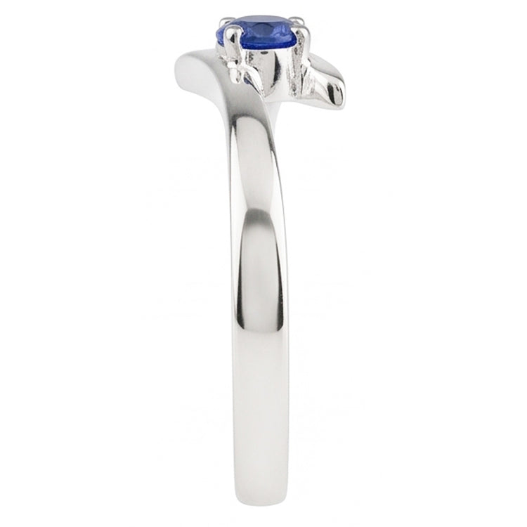 Bague de Fiançailles Solitaire Ceylan Saphir Bleu 1 Carat Style Bypass