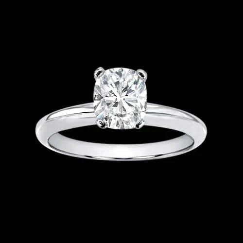 Bague de Fiançailles Solitaire Coussin 2.5 Carats Réel Diamant