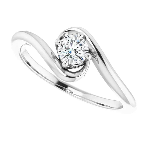 Bague de Fiançailles Solitaire Naturel Diamant 0.50 Carats Neuf