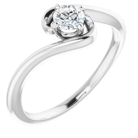 Bague de Fiançailles Solitaire Naturel Diamant 0.50 Carats Bijoux Neuf