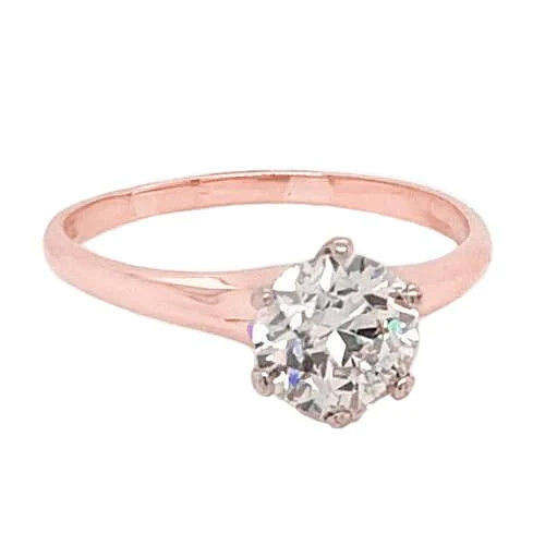 Bague de Fiançailles Solitaire Naturel Diamant 2 Carats 14K