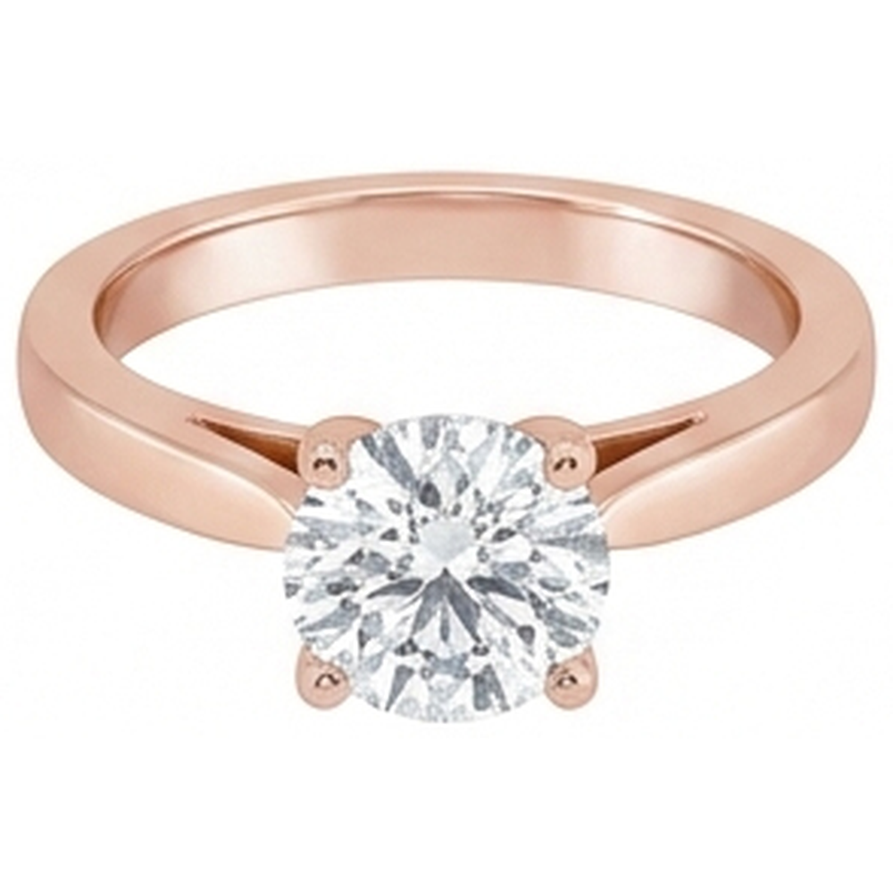 naturel round diamant 1carats bague détail rapproché