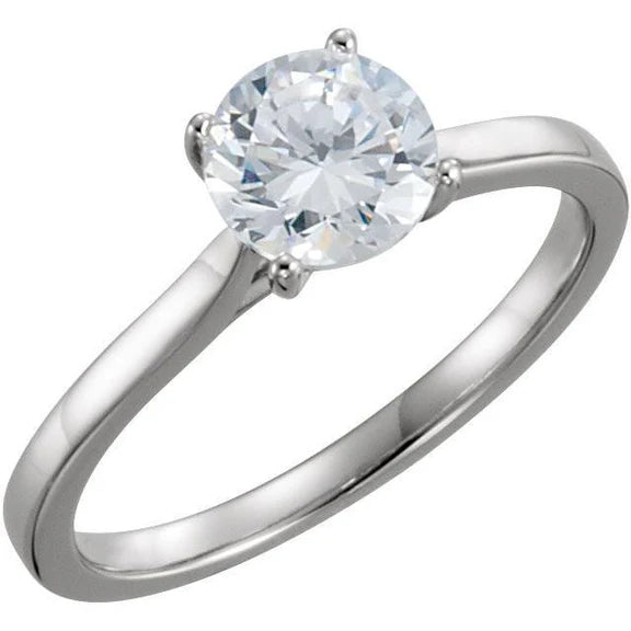 Bague de Fiançailles Solitaire Réel Diamant 1 Carat Or Blanc 14K