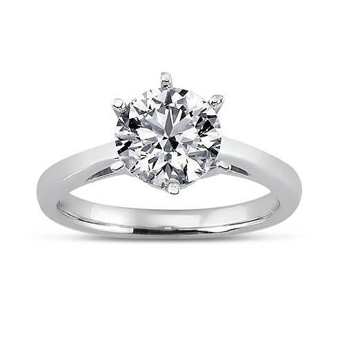 Bague de Fiançailles Solitaire Réel Diamant 1 Carat