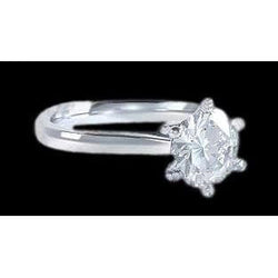 Bague de Fiançailles Solitaire Réel Diamant Femme Or Blanc 2 Carats