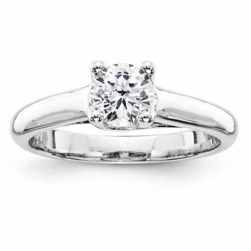 Bague de Fiançailles Solitaire Réel Diamant Or Blanc 1 Carat