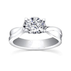 Bague de Fiançailles Solitaire Scintillant Réel Diamant 2.25 Carats Or Blanc