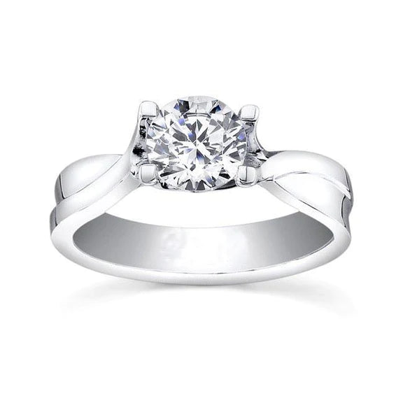 Bague de Fiançailles Solitaire Scintillant Réel Diamant 2.25 Carats Or Blanc