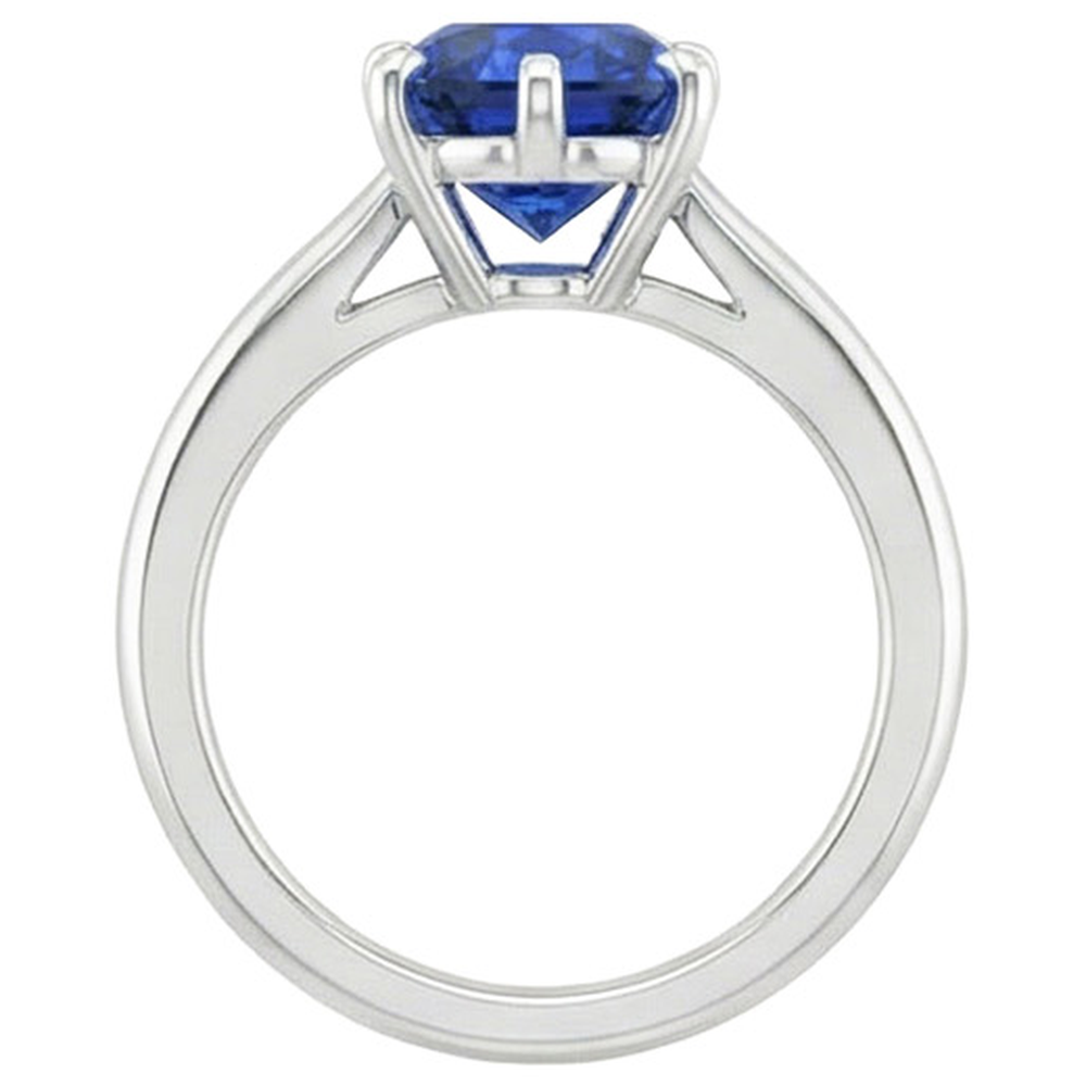 naturel oval saphir 2carats bague angle de côté