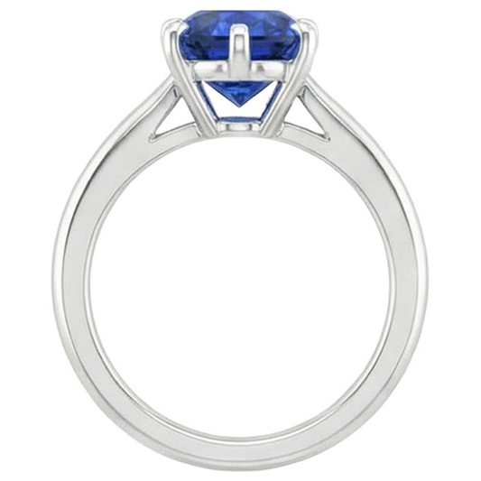 naturel oval saphir 2carats bague angle de côté