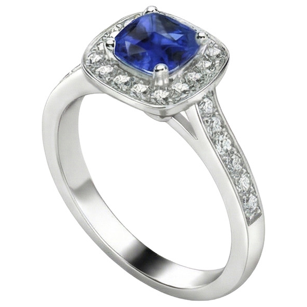 naturel round saphir 1.25carats bague détail rapproché