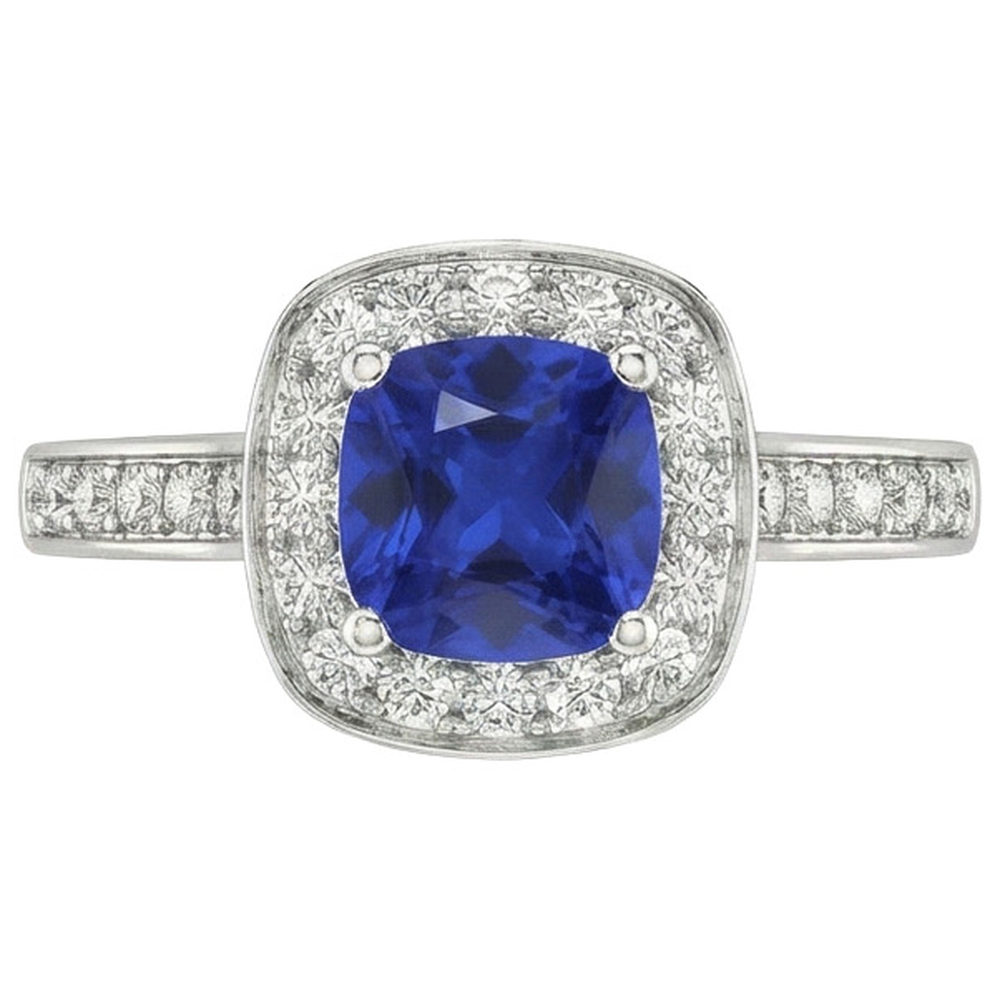 naturel round saphir 1.25carats bague angle de côté