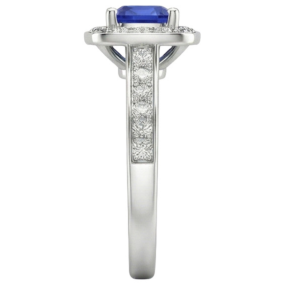 naturel round saphir 1.25carats bague vue de dessus