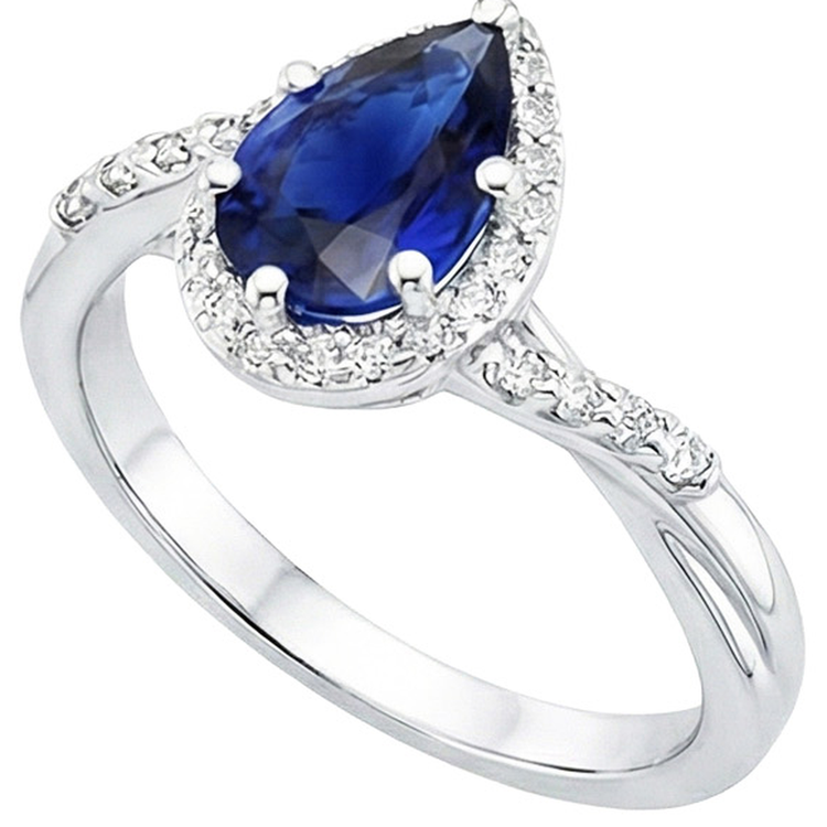 naturel pear diamant 5carats bague angle de côté