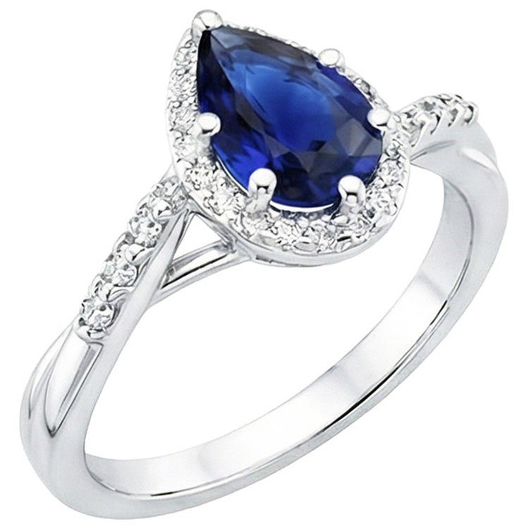 naturel pear diamant 5carats bague détail rapproché