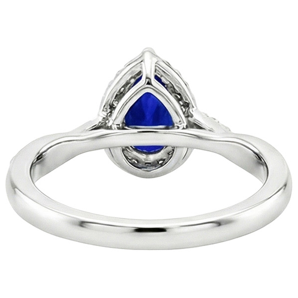 naturel pear diamant 5carats bague vue de dessus