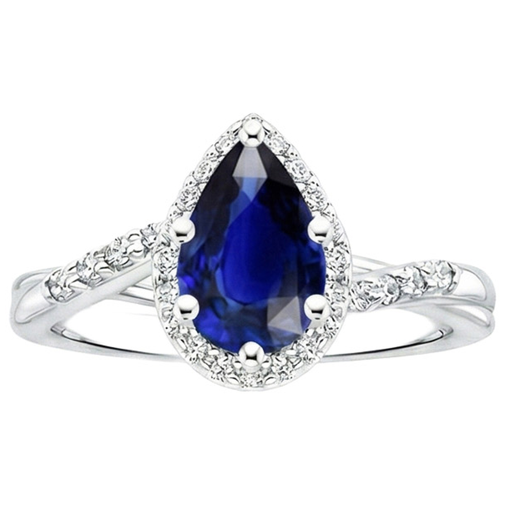 naturel pear diamant 5carats bague vue de profil