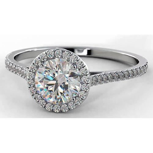 Bague de Fiançailles Véritable Diamant Halo 2.75 Carats Femme Bijoux