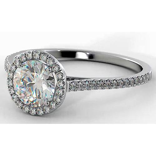 Bague de Fiançailles Véritable Diamant Halo 2.75 Carats Femme Bijoux