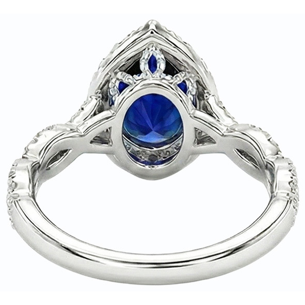 naturel pear diamant 4carats bague vue de face