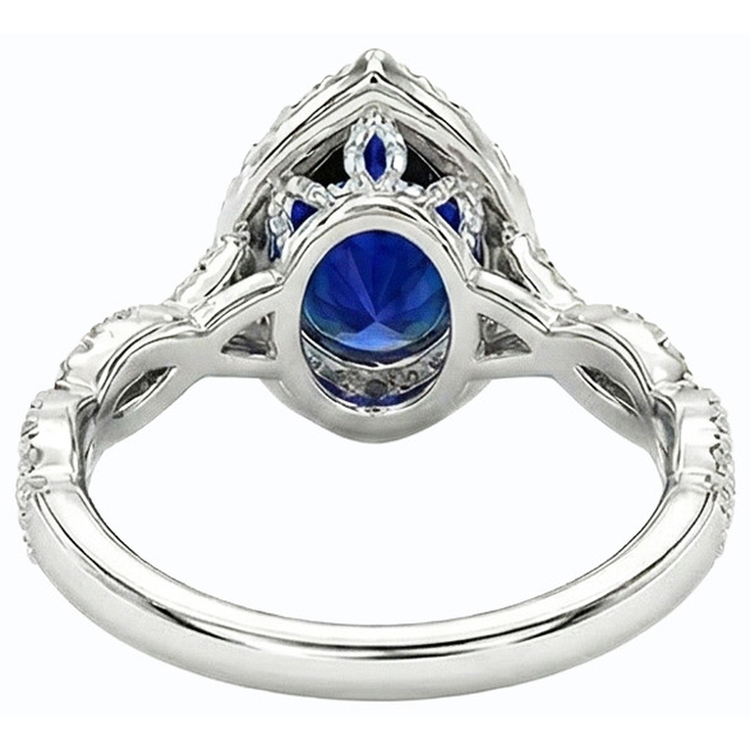 naturel pear diamant 4carats bague vue de face