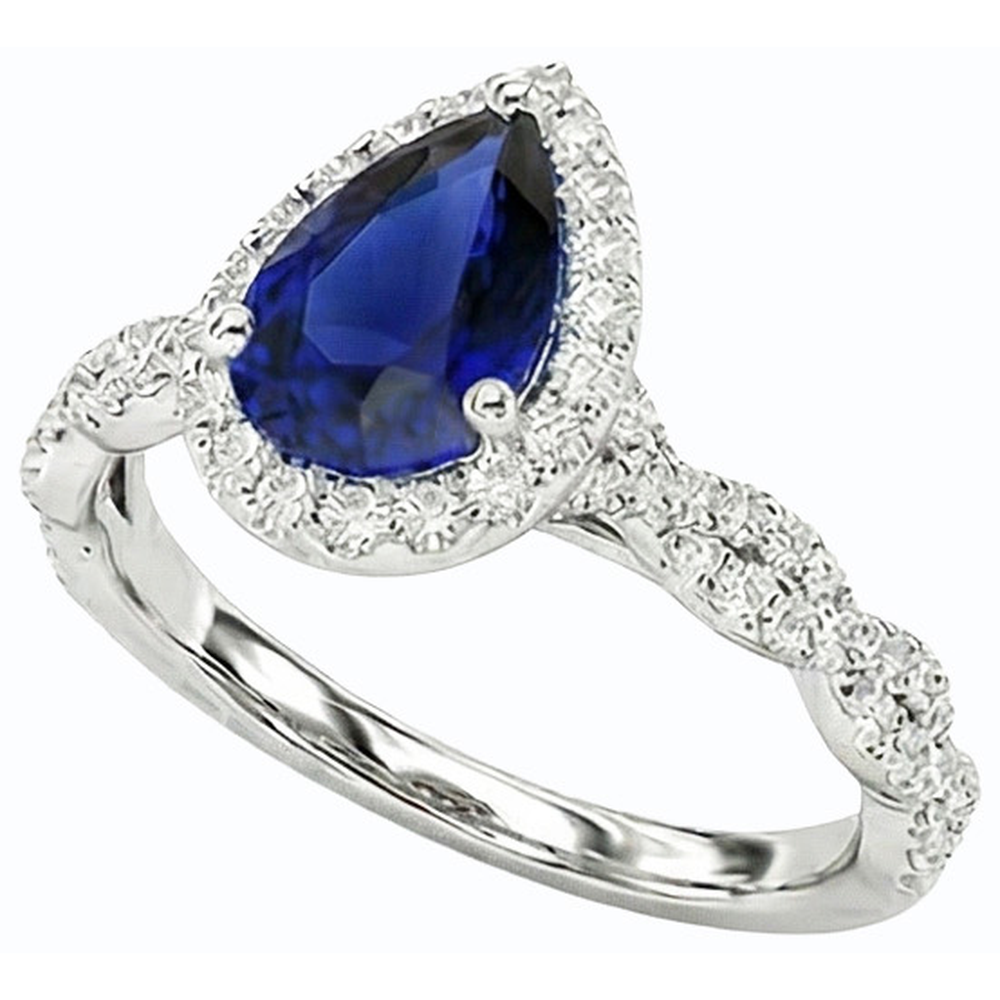 naturel pear diamant 4carats bague angle de côté