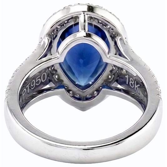 naturel pear diamant 6carats bague angle de côté