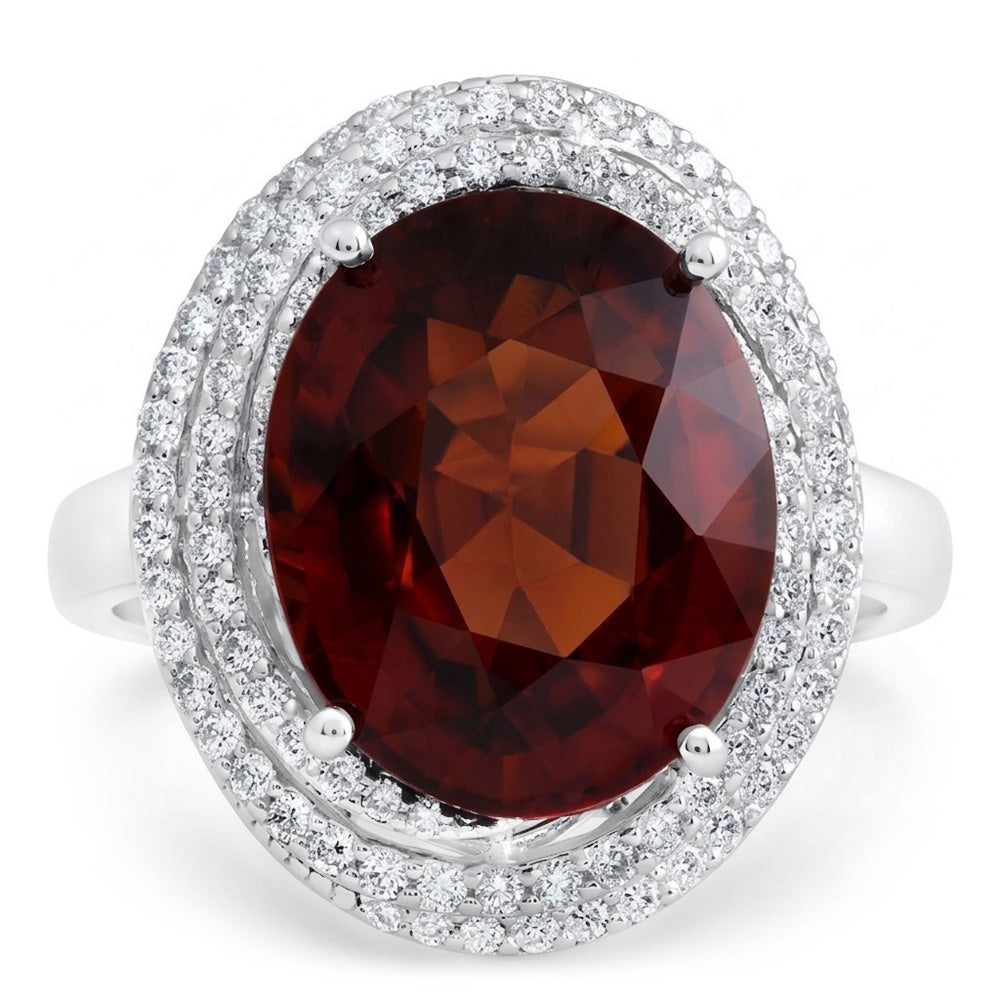 Bague de cocktail Halo Grenat Statement