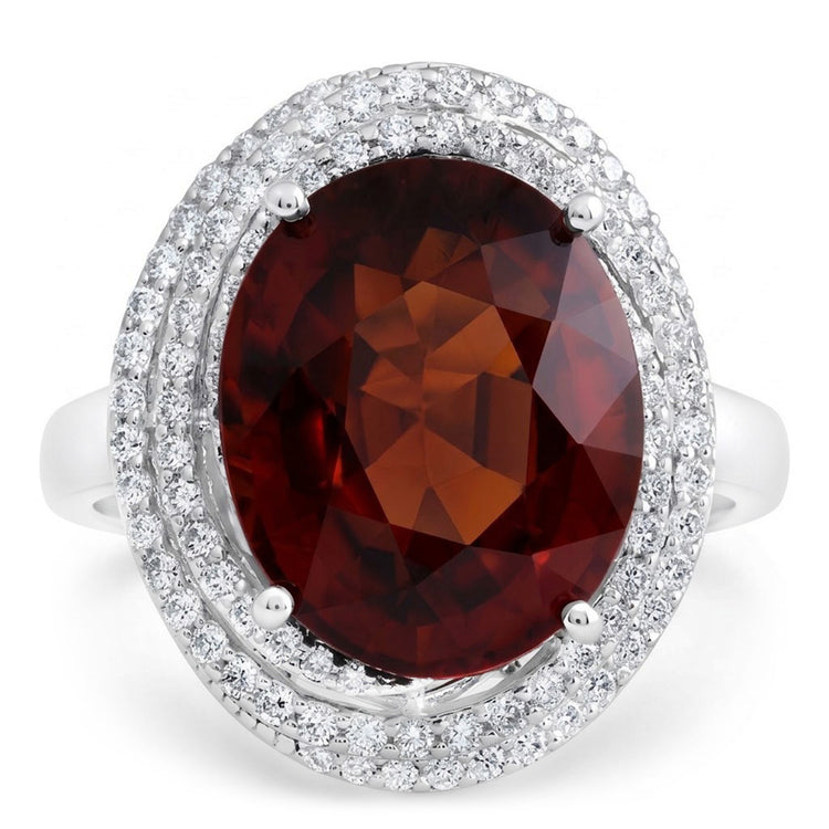 Bague de cocktail Halo Grenat Statement