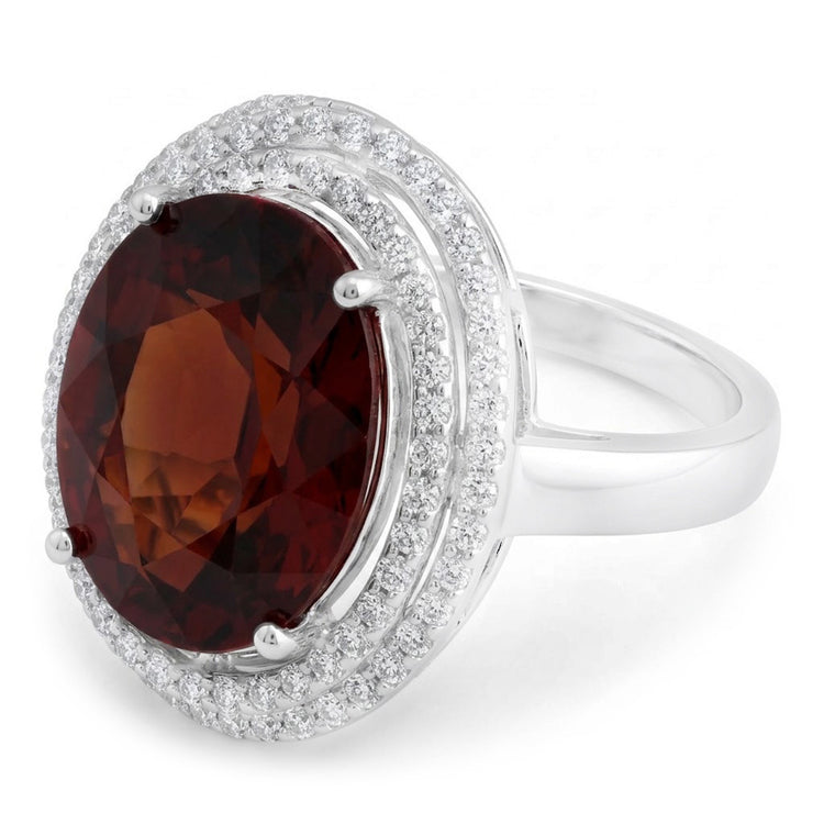 Bague de cocktail Halo Grenat Statement
