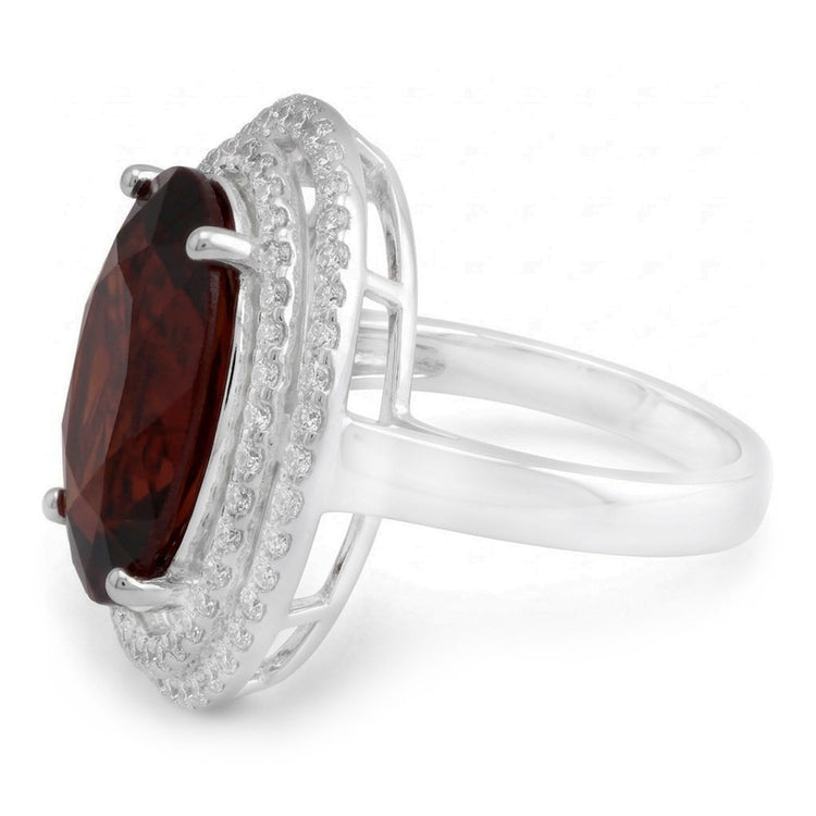 Bague de cocktail Halo Grenat Statement
