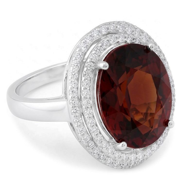 Bague de cocktail Halo Grenat Statement