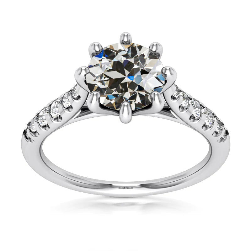Bague de dame ancienne mine Cut Réel Diamond 8 Prong Set Bijoux 4.25 Carats