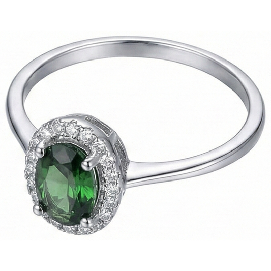 naturel oval émeraude 3.2carats bague angle de côté
