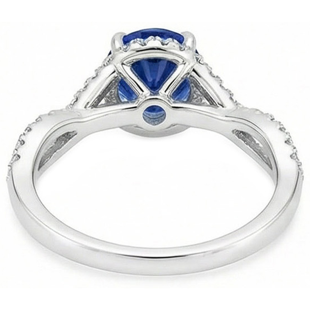 naturel round diamant 4.85carats bague vue de profil