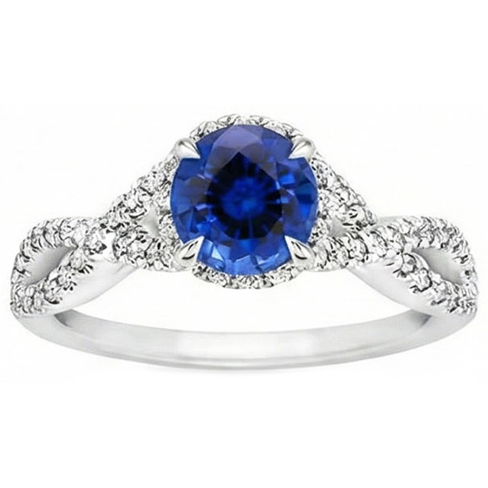 naturel round diamant 4.85carats bague angle de côté