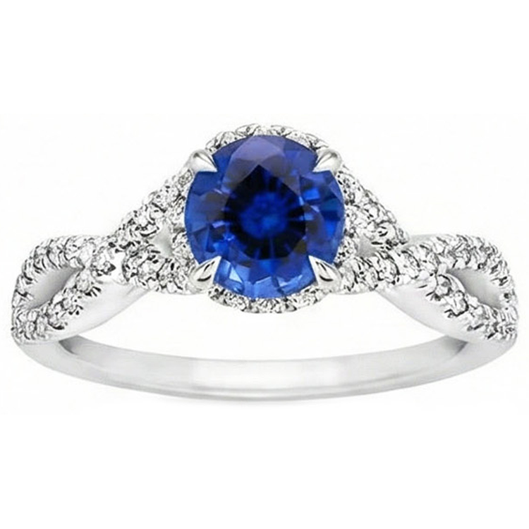 naturel round diamant 4.85carats bague angle de côté