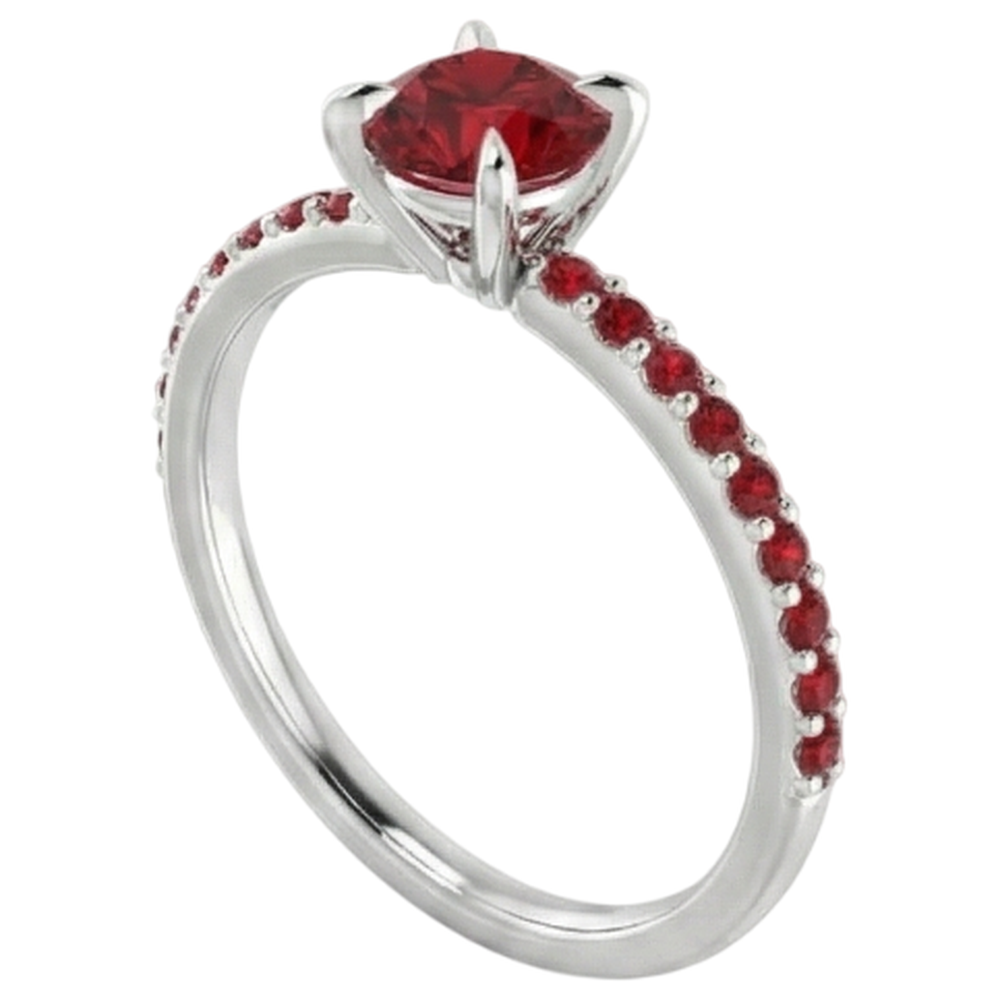 naturel round diamant 0.95carats bague angle de côté