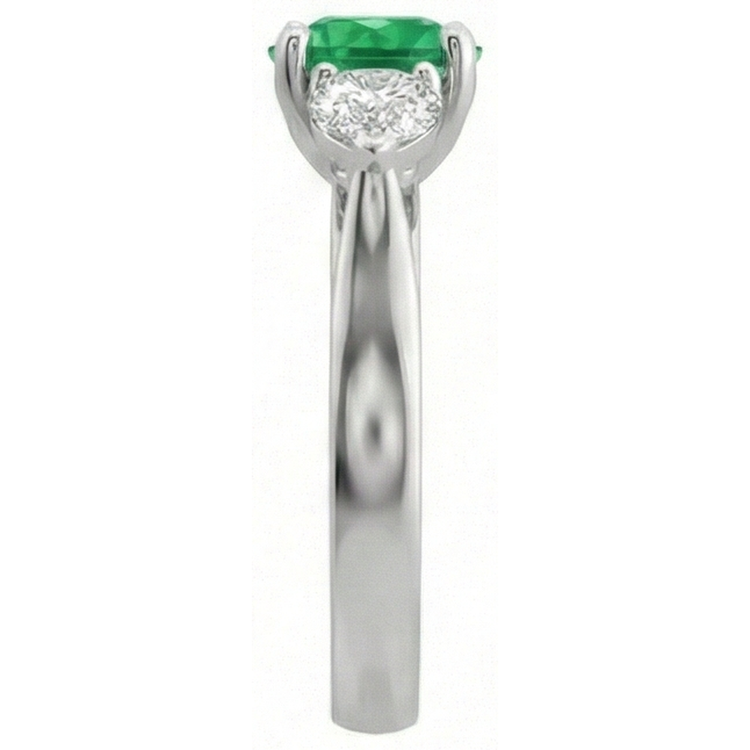 Bague de fiançailles 3 carats émeraude Vert et diamants 3 carats or blanc 14K